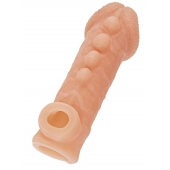 Телесная закрытая насадка с шишечками Cock Sleeve Size L - 17,6 см. - KOKOS - в Стерлитамаке купить с доставкой