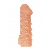 Телесная закрытая насадка с пучками шишечек Cock Sleeve Size L - 17,6 см. - KOKOS - в Стерлитамаке купить с доставкой