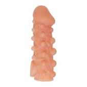 Телесная закрытая насадка с шариками Cock Sleeve Size S - 13,8 см. - KOKOS - в Стерлитамаке купить с доставкой