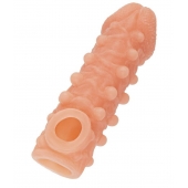 Телесная закрытая насадка с шариками Cock Sleeve Size S - 13,8 см. - KOKOS - в Стерлитамаке купить с доставкой