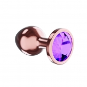 Пробка цвета розового золота с фиолетовым кристаллом Diamond Amethyst Shine S - 7,2 см. - Lola Games - купить с доставкой в Стерлитамаке