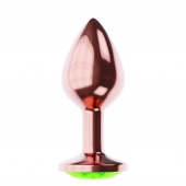 Пробка цвета розового золота с лаймовым кристаллом Diamond Emerald Shine S - 7,2 см. - Lola Games - купить с доставкой в Стерлитамаке