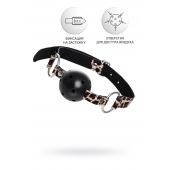 Черный кляп-шар на леопардовых ремешках Anonymo - ToyFa - купить с доставкой в Стерлитамаке