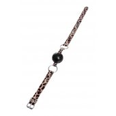 Черный кляп-шар на леопардовых ремешках Anonymo - ToyFa - купить с доставкой в Стерлитамаке