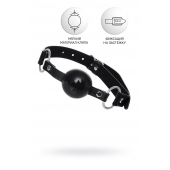 Черный кляп-шар на кожаных ремешках Anonymo - ToyFa - купить с доставкой в Стерлитамаке