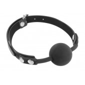 Черный силиконовый кляп-шарик на ремешках - Fetish Tentation - купить с доставкой в Стерлитамаке