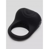 Черное эрекционное виброкольцо Sensation Rechargeable Vibrating Love Ring - Fifty Shades of Grey - в Стерлитамаке купить с доставкой