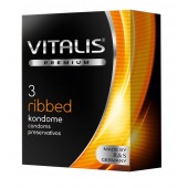 Ребристые презервативы VITALIS PREMIUM ribbed - 3 шт. - Vitalis - купить с доставкой в Стерлитамаке