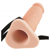 Телесный реалистичный фаллоимитатор с полостью Silicone Hollow Extension - 20 см. - Pipedream - купить с доставкой в Стерлитамаке