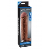 Коричневая насадка с кольцом Perfect 2 Extension with Ball Strap - 19 см. - Pipedream - в Стерлитамаке купить с доставкой