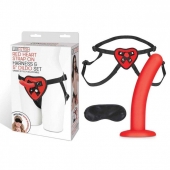 Красный поясной фаллоимитатор Red Heart Strap on Harness   5in Dildo Set - 12,25 см. - Lux Fetish - купить с доставкой в Стерлитамаке