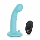 Голубая изогнутая насадка 6in Remote Control Ripple P-Spot G-Spot на черных трусиках - 16 см. - Pegasus - купить с доставкой в Стерлитамаке