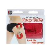Металлические наручники с красной меховой опушкой METAL HANDCUFF WITH PLUSH RED - Dream Toys - купить с доставкой в Стерлитамаке