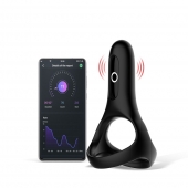 Черное виброкольцо Magic Motion Rise с подхватом мошонки - Magic Motion - в Стерлитамаке купить с доставкой