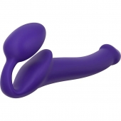 Фиолетовый безремневой страпон Silicone Bendable Strap-On - size M - Strap-on-me - купить с доставкой в Стерлитамаке