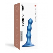 Голубая насадка Strap-On-Me Dildo Plug Balls size S - Strap-on-me - купить с доставкой в Стерлитамаке