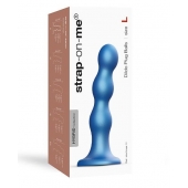 Голубая насадка Strap-On-Me Dildo Plug Balls size L - Strap-on-me - купить с доставкой в Стерлитамаке