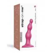 Розовая насадка Strap-On-Me Dildo Plug Beads size S - Strap-on-me - купить с доставкой в Стерлитамаке