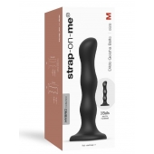 Черная насадка Strap-On-Me Dildo Geisha Balls size M - Strap-on-me - купить с доставкой в Стерлитамаке