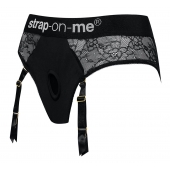 Черные трусики для насадок Diva Lingerie Harness - size S - Strap-on-me - купить с доставкой в Стерлитамаке