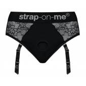 Черные трусики для насадок Diva Lingerie Harness - size S - Strap-on-me - купить с доставкой в Стерлитамаке