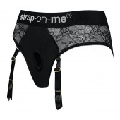 Черные трусики для насадок Diva Lingerie Harness - size M - Strap-on-me - купить с доставкой в Стерлитамаке