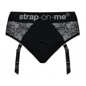Черные трусики для насадок Diva Lingerie Harness - size L - Strap-on-me - купить с доставкой в Стерлитамаке