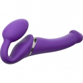 Фиолетовый безремневой вибрострапон Vibrating Bendable Strap-On - size L - Strap-on-me - купить с доставкой в Стерлитамаке