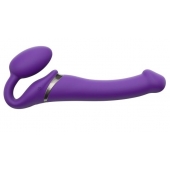 Фиолетовый безремневой вибрострапон Vibrating Bendable Strap-On - size L - Strap-on-me - купить с доставкой в Стерлитамаке