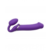 Фиолетовый безремневой вибрострапон Silicone Bendable Strap-On - size XL - Strap-on-me - купить с доставкой в Стерлитамаке