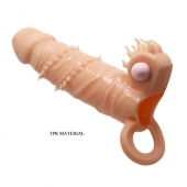 Телесная удлиняющая вибронасадка Penis Sleeve Connor - 17 см. - Baile - в Стерлитамаке купить с доставкой