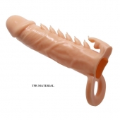 Телесная удлиняющая насадка Penis Sleeve Emmitt - 17 см. - Baile - в Стерлитамаке купить с доставкой