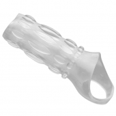 Насадка на пенис с кольцом для мошонки Clear Sensations Enhancer Sex Sleeve - 11,5 см. - XR Brands - в Стерлитамаке купить с доставкой