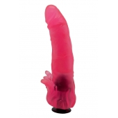 Розовая насадка для страпона с клиторальными лепестками - 18,5 см. - LOVETOY (А-Полимер) - купить с доставкой в Стерлитамаке