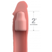 Телесная насадка-удлинитель 2 Inch Silicone X-tension with Strap - 20,3 см. - Pipedream - в Стерлитамаке купить с доставкой