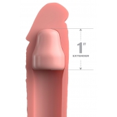Телесная насадка-удлинитель 1 Inch Silicone X-tension - 17,8 см. - Pipedream - в Стерлитамаке купить с доставкой