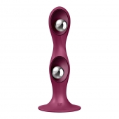 Малиновый фаллоимитатор Double Ball-R - 17,8 см. - Satisfyer