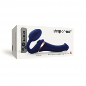 Синий безремневой страпон Multi Orgasm Size S с клиторальной стимуляцией - Strap-on-me - купить с доставкой в Стерлитамаке