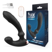 Черный вибромассажер простаты Sex Expert - 14,5 см. - Sex Expert - в Стерлитамаке купить с доставкой