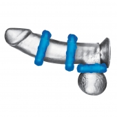 Комплект из трех голубых эрекционных колец 3-Pack Ribbed Rider Cock Ring Set - BlueLine - в Стерлитамаке купить с доставкой