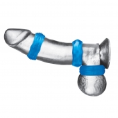 Комплект из трех голубых колец для эрекции 3-Pack Nuts   Bolts Stretch Cock Ring Set - BlueLine - в Стерлитамаке купить с доставкой