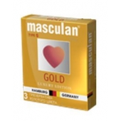 Презервативы Masculan Ultra Gold с золотым напылением и ароматом ванили - 3 шт. - Masculan - купить с доставкой в Стерлитамаке