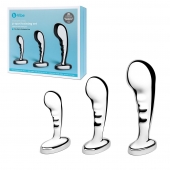 Набор из 3 стальных стимуляторов простаты Stainless Steel P-spot Training Set - b-Vibe - в Стерлитамаке купить с доставкой