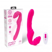 Розовый безремневой страпон на радиоуправлении Strapless Together - 22 см. - Together Toy - купить с доставкой в Стерлитамаке