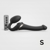Черный безремневой страпон Multi Orgasm Size S с клиторальной стимуляцией - Strap-on-me - купить с доставкой в Стерлитамаке