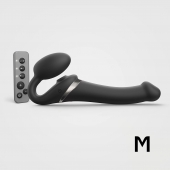 Черный безремневой страпон Multi Orgasm Size M с клиторальной стимуляцией - Strap-on-me - купить с доставкой в Стерлитамаке