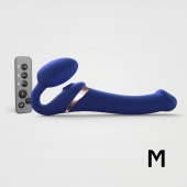 Синий безремневой страпон Multi Orgasm Size M с клиторальной стимуляцией - Strap-on-me - купить с доставкой в Стерлитамаке