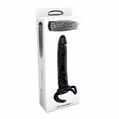 Чёрная насадка-фаллос для двойного проникновения INFLATABLE DILDO SLIM DONG  - 13,5 см. - Toyz4lovers - в Стерлитамаке купить с доставкой