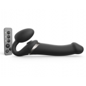 Черный безремневой страпон Multi Orgasm Size L с клиторальной стимуляцией - Strap-on-me - купить с доставкой в Стерлитамаке