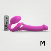 Ярко-розовый безремневой страпон Multi Orgasm Size M с клиторальной стимуляцией - Strap-on-me - купить с доставкой в Стерлитамаке